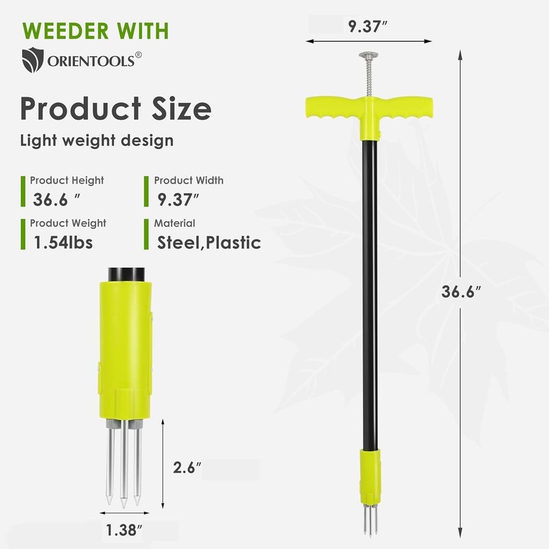 Ergonomic 3-Claw Weed Puller Tool - Stand Up Design for Effortless Weeding gallery