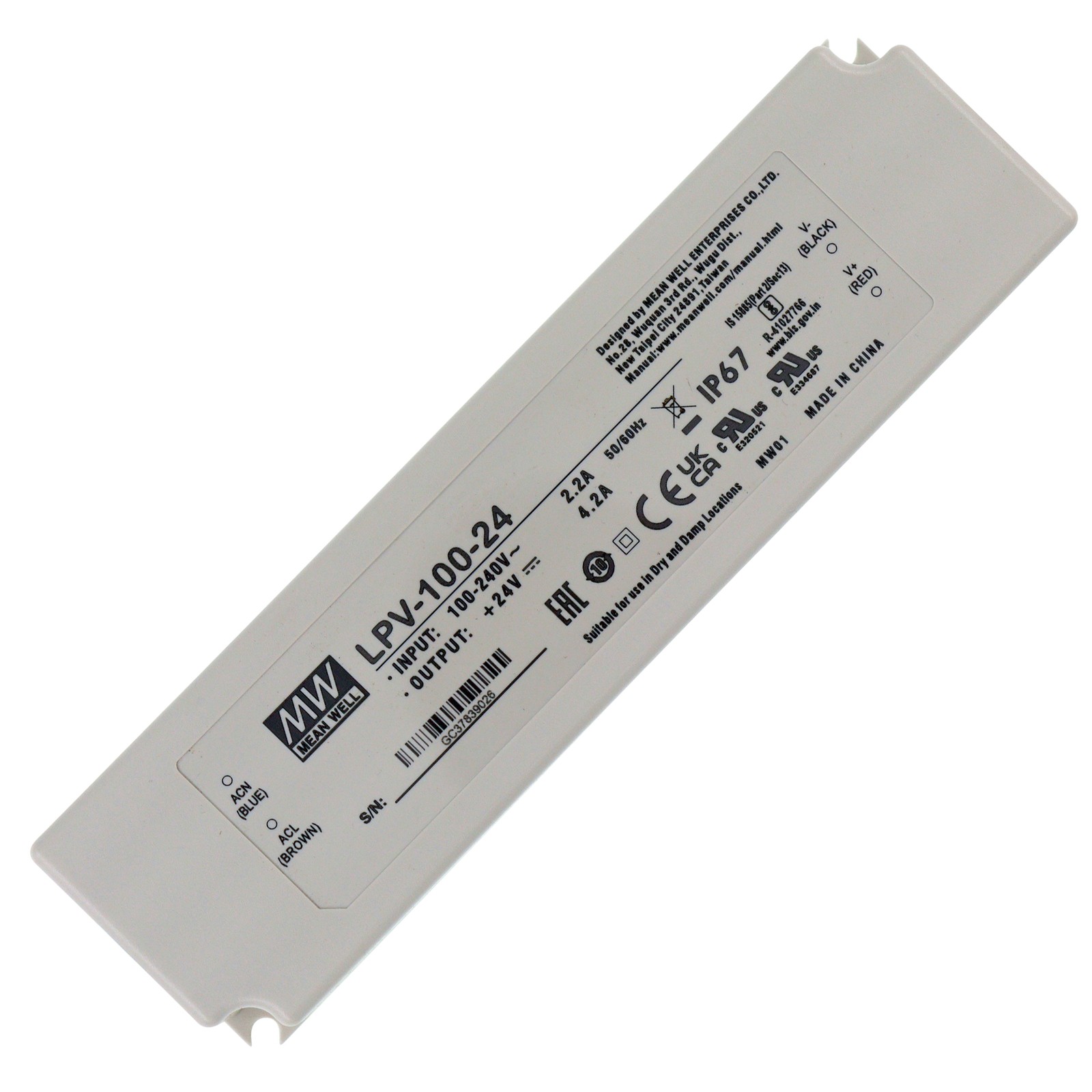 MEANWELL LPV-100-24 CONSTANT VOLTAGE LED DRIVER, 24VDC, 2.2A, 100W, 100-240V gallery