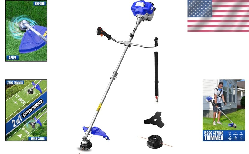 Versatile 52cc Weed Wacker: Lightweight Gas Powered Lawn Tool - Easy to Start gallery