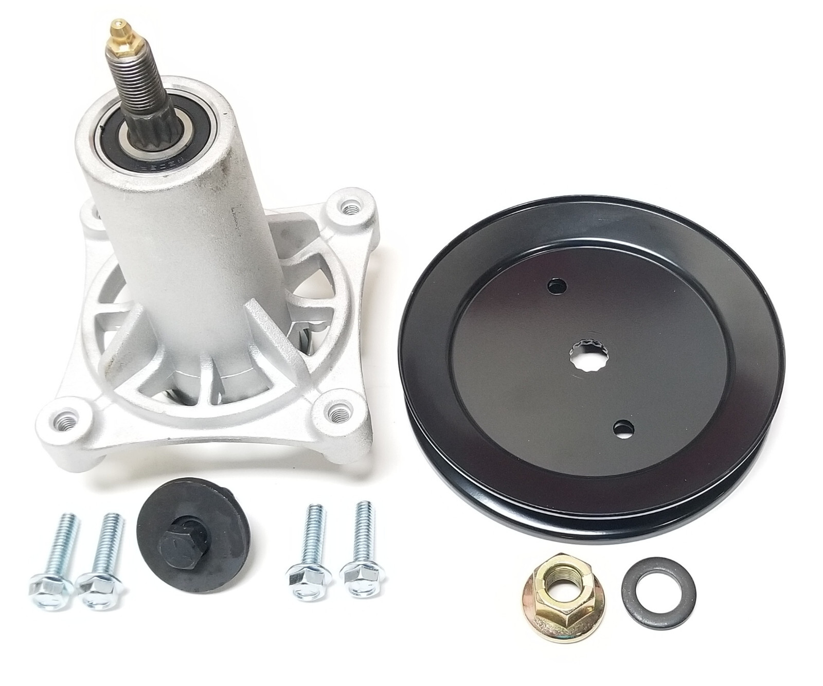 2 Complete Improved Spindles Includes Pulleys/Blade Bolts, Mounting Hardware gallery