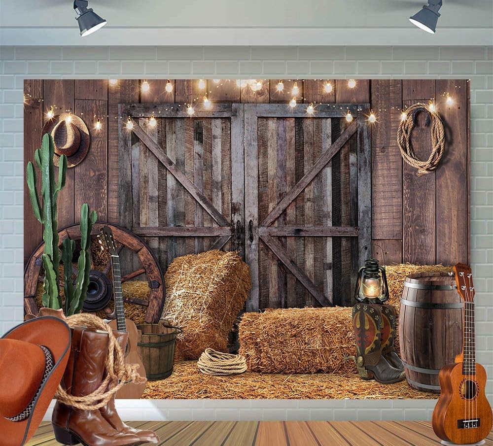 7x5ft Western Cowboy Backdrop Western Party Decorations Wild West Vintage Wooden gallery