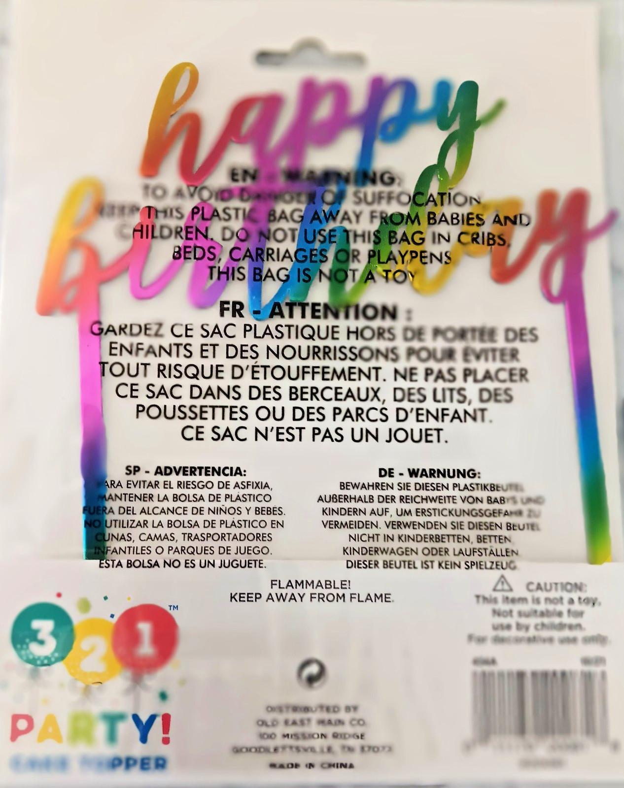 NEW 321 Party Happy Birthday Cake Topper Colorful Party Supplies Rainbow Colors gallery