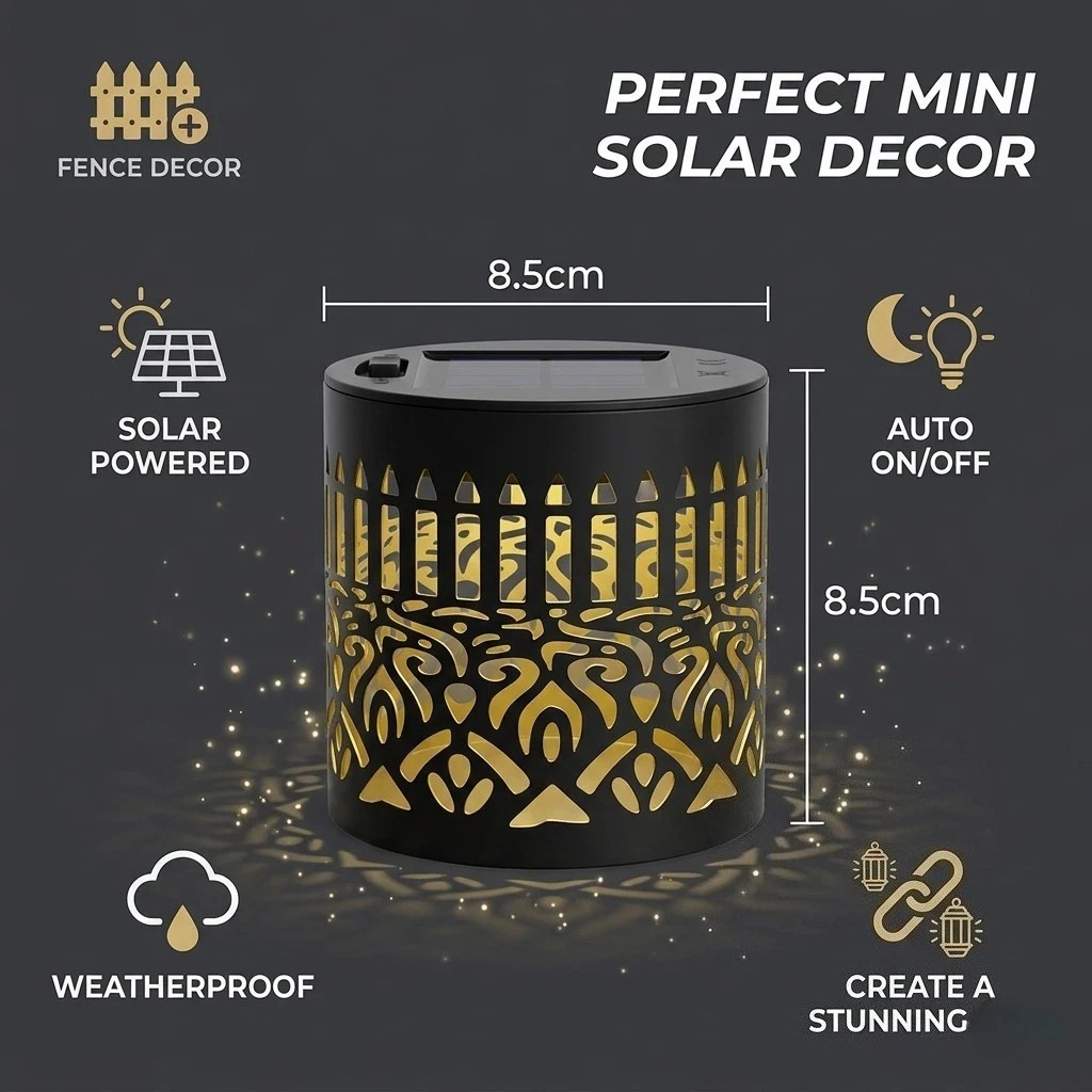 Solar Mandala Wall Light Outdoor Garden Fence Projector Lamp Patio Ambient Decor gallery