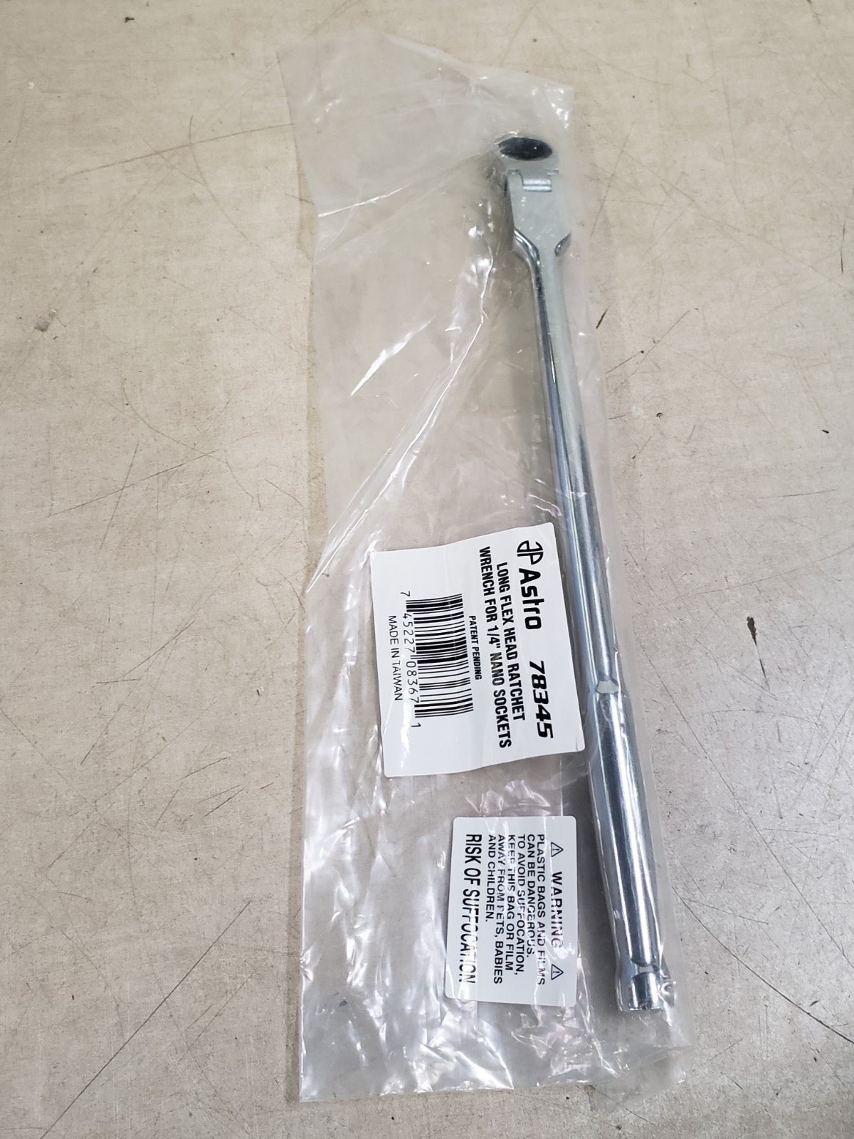 Astro Tools 78345 Long Flex Head Ratchet Wrench For 1/4" Nano Sockets gallery