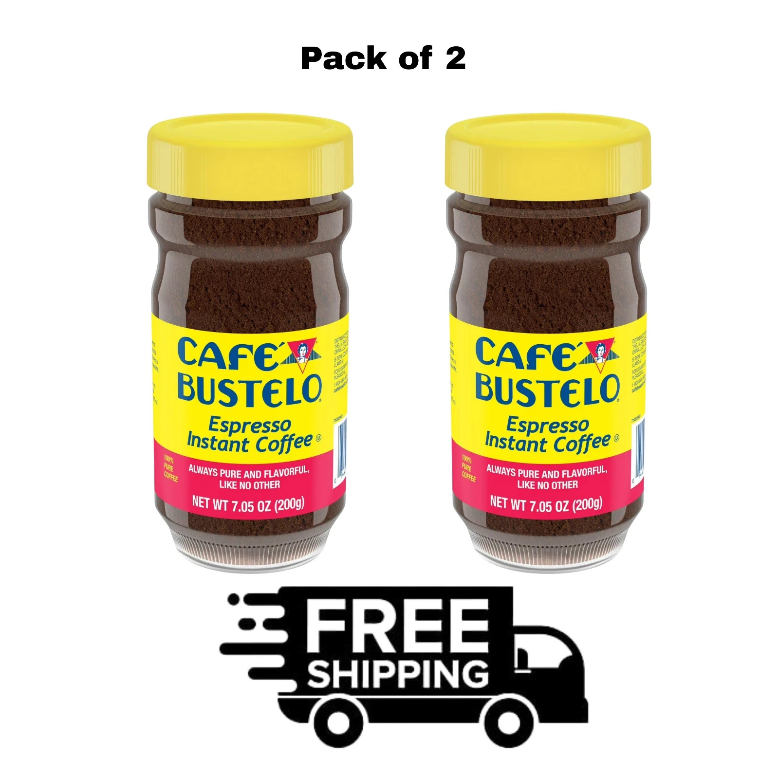 (PACK OF 2) Cafe Bustelo, Espresso Style, Dark Roast Instant Coffee, 7.05 oz Jar gallery