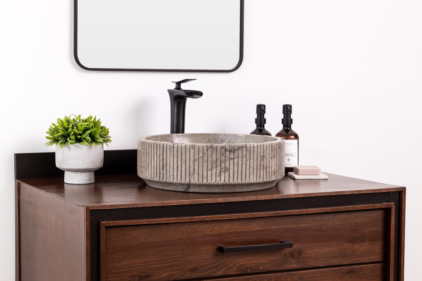 Natural Stone Vessel Bathroom Sink - Burj Goleta Marble gallery