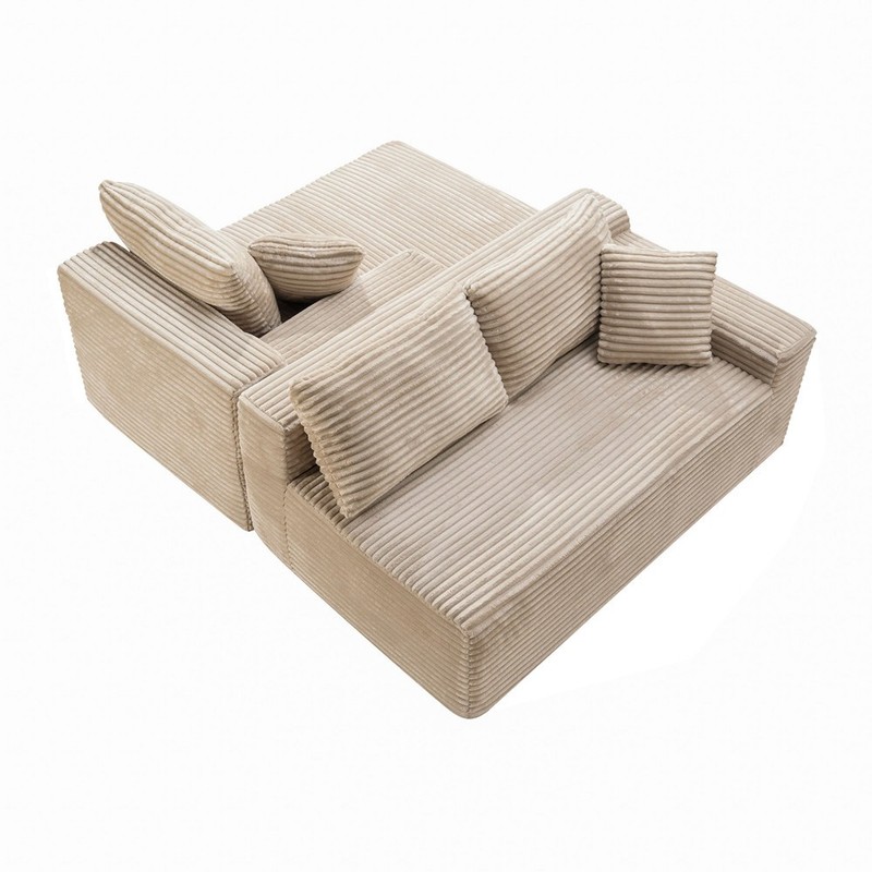 Sectional Sofa Couch with Left Chaise,3 Seater Sofa Modular Boneless Sofa Lounge gallery