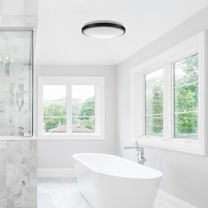 LED Flush Mount Ceiling Light 10 in. Matte Black Round Dimmable 4000K Daylight gallery