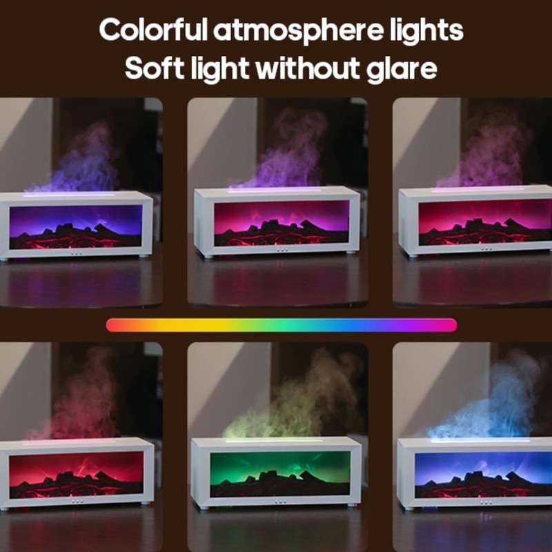 Essential Oil Diffuser 7 Colors Fireplace Fire Flame Aromatherapy Diffuser 150ml gallery