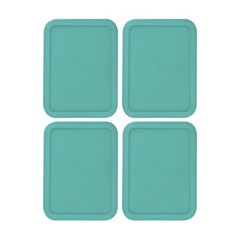 Replacement Lids for Pyrex 7210-PC 3-Cup Rectangle Turquoise 5.75×7.75″ 4-Pack
