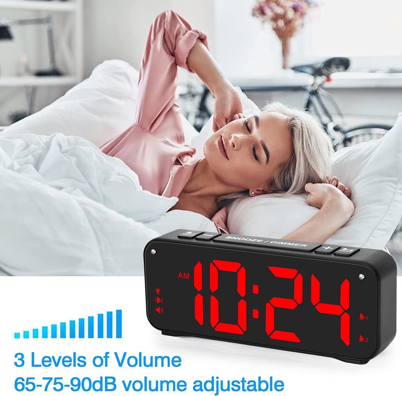 Extra Loud Vibrating Alarm Clock with Bed Shaker for Heavy Sleepers,Hearing Deaf gallery