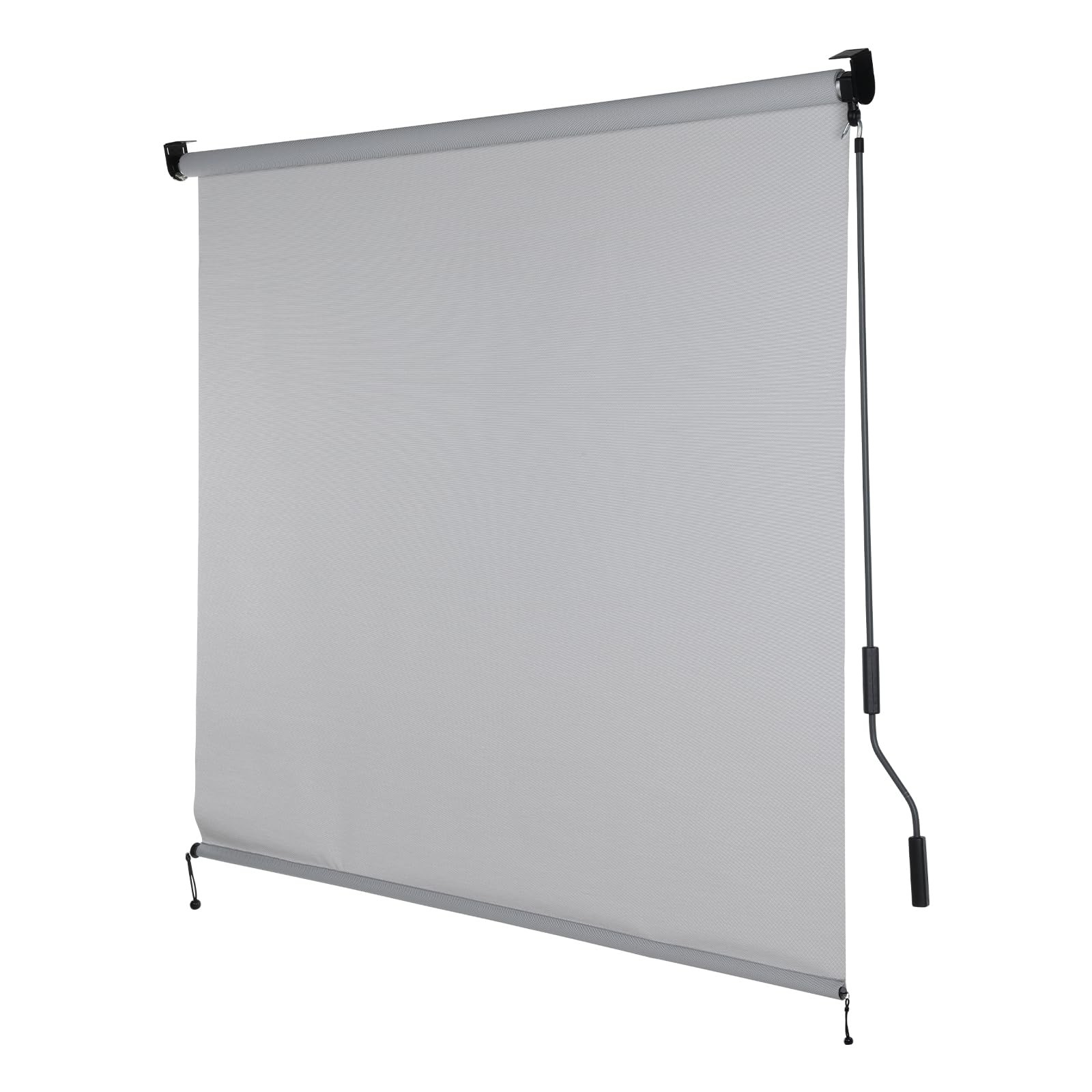 Grey Cordless 5% Openness Outdoor Solar Roller Shade, 95% UV Protection 5x8ft gallery