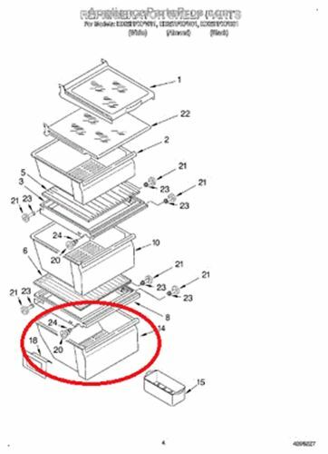 Lower Clear Crisper Pan Compatible with Whirlpool Refrigerator WP2188664 2188664 gallery