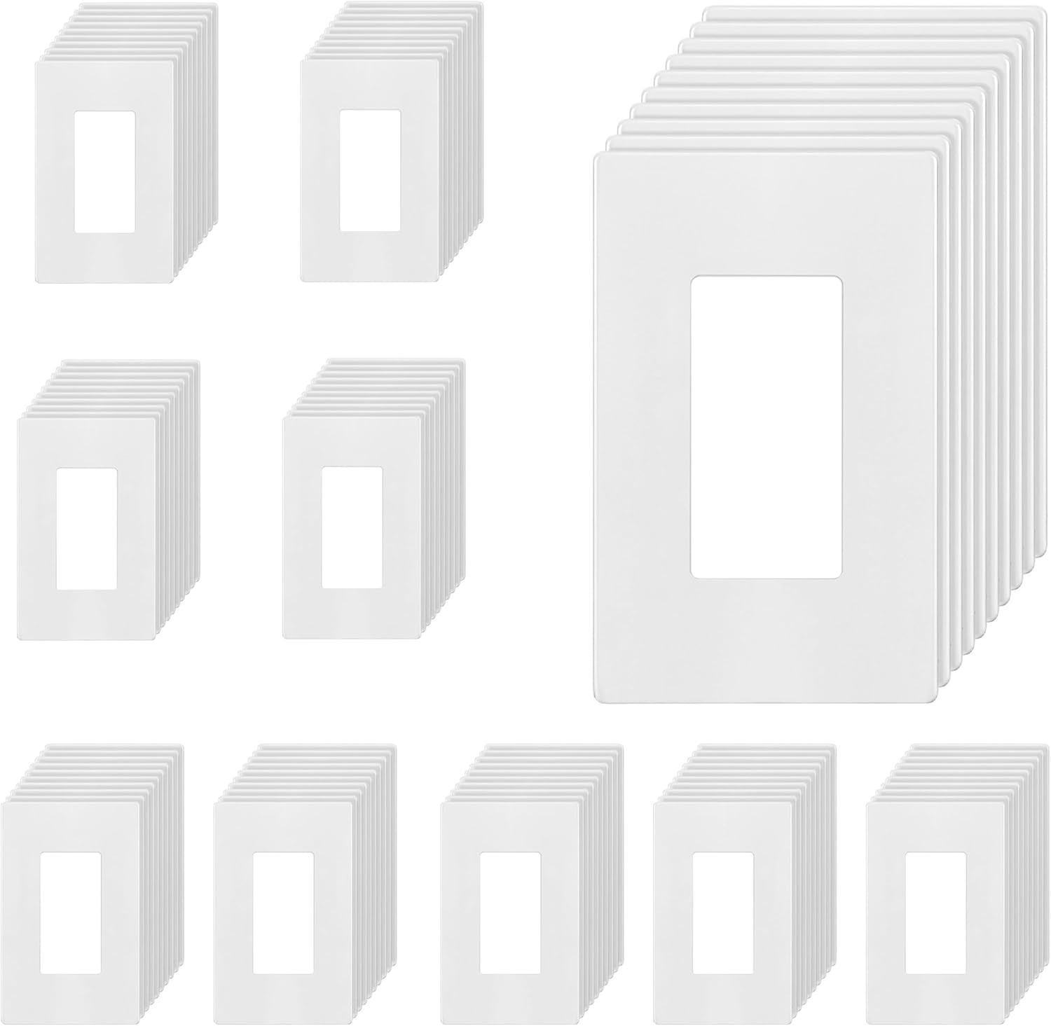 Child Safe Screwless Wall Plate Outlet Cover, 100 Pack, White gallery