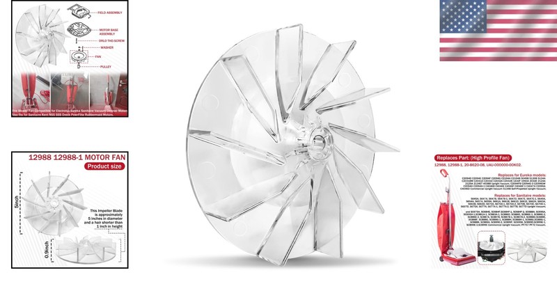 High-Quality Plastic Fan for Eureka Sanitaire Vacuum Models SC886 SC887 12988SAN gallery