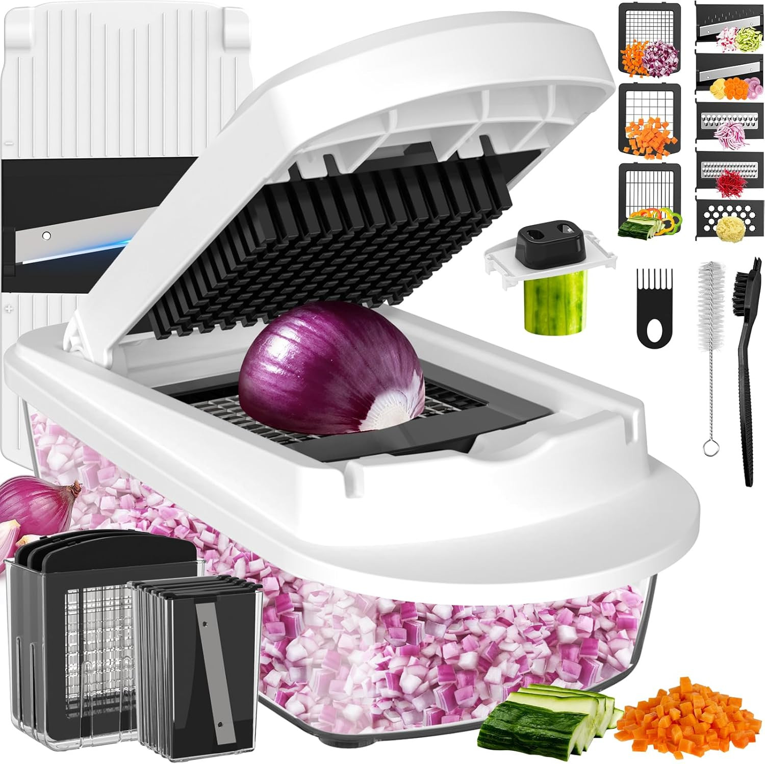 8 Blade All-In-1 Vegetable Chopper Mandoline Slicer with Container, Food Chopper gallery