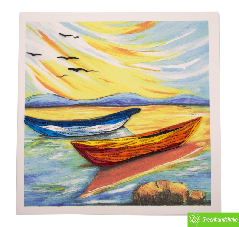 Sunset Reflections Quilling Greeting Card - GREENHANDSHAKE gallery