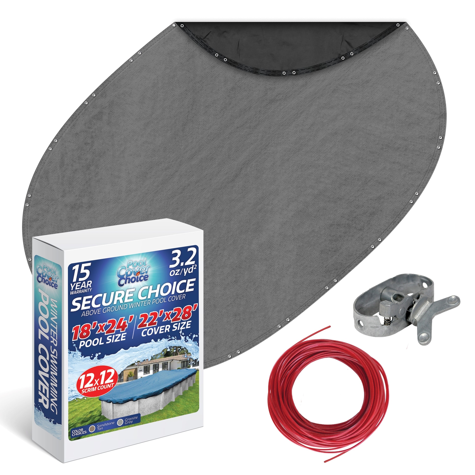 PoolCoverChoice Winter Swimming Pool Cover for 18 ft x 24 ft Oval Pool gallery