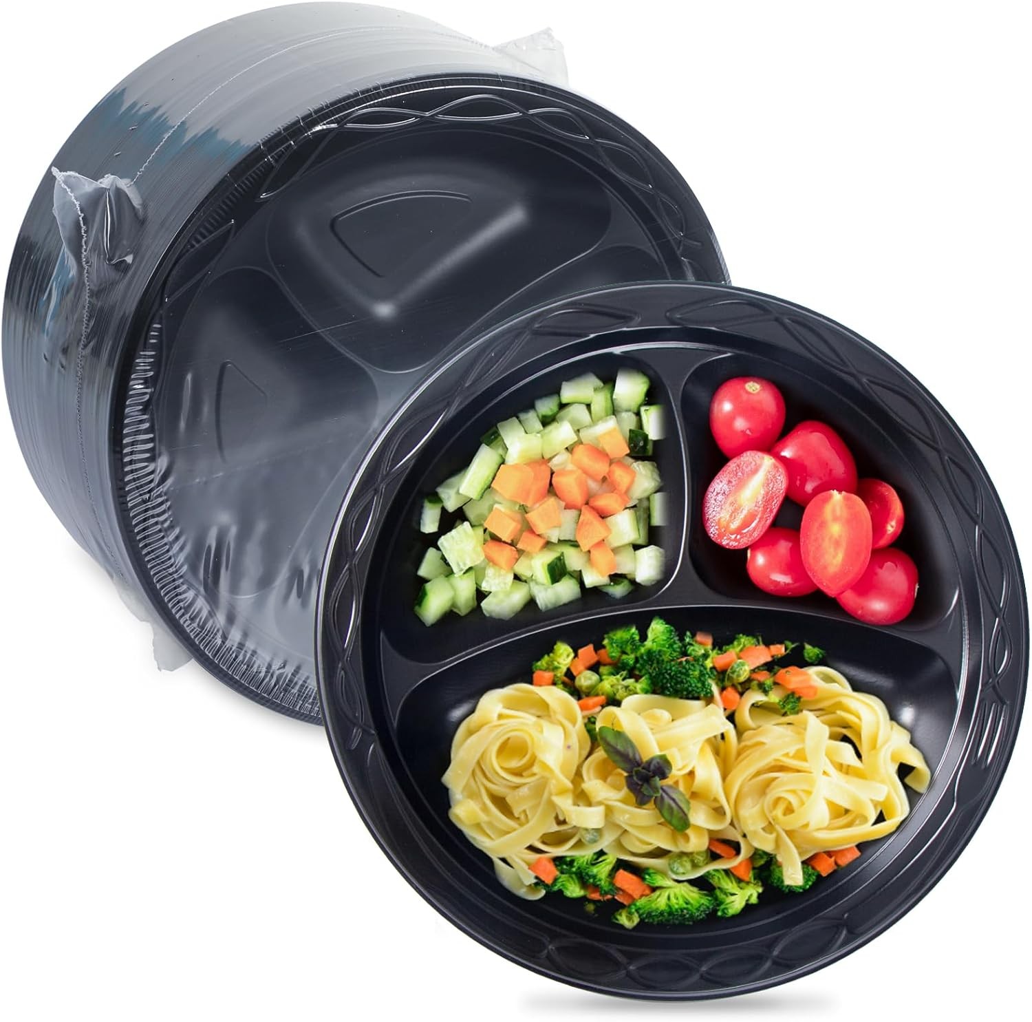 Disposable Plates BPA Free 9" 150 Pack Shrink Wrap Ready to Use Mineral Filled gallery