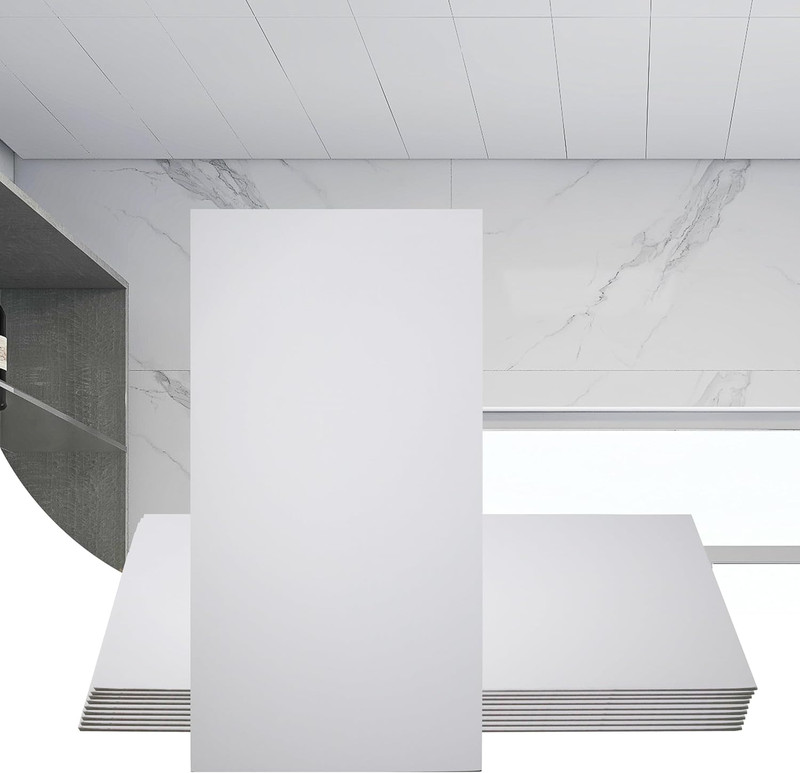 10-Pack 2x4 Ft Smooth White PVC Ceiling Tiles, Waterproof & Fire-Rated gallery