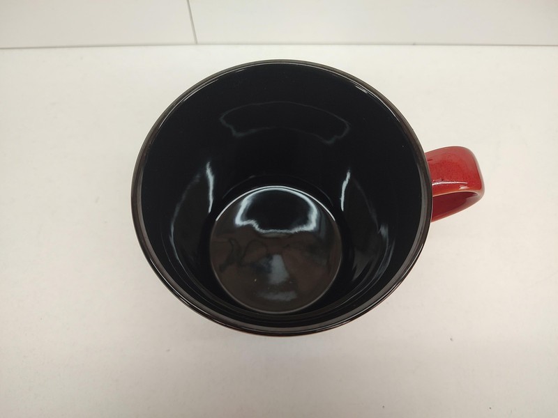Mossy Oak Red Black Forest Wolf Ceramic Coffee Mug Cup Hunting Cabin Decor gallery