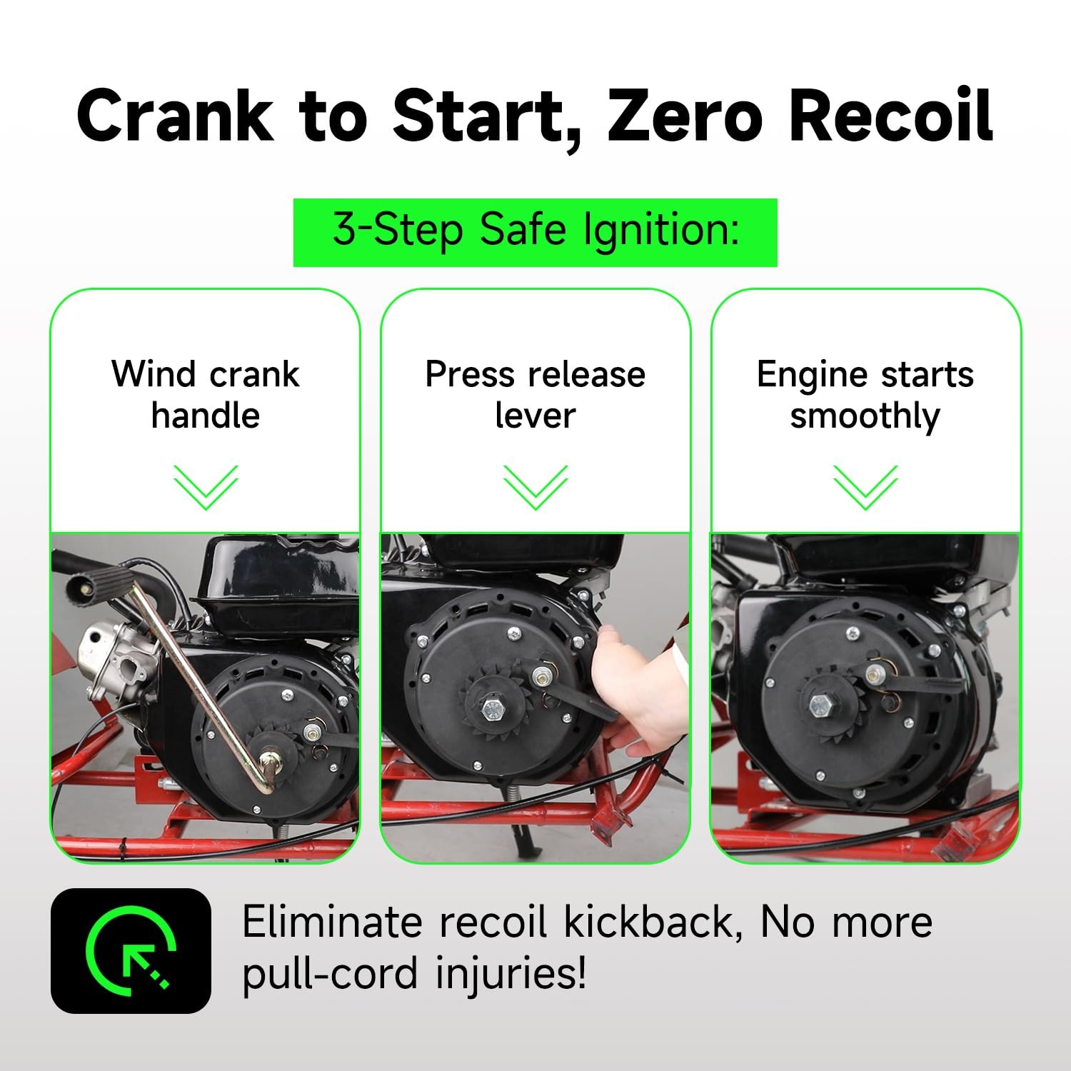 Easy Hand Crank Start Wind up Recoil Starter Assembly for Predator 212 224Cc gallery