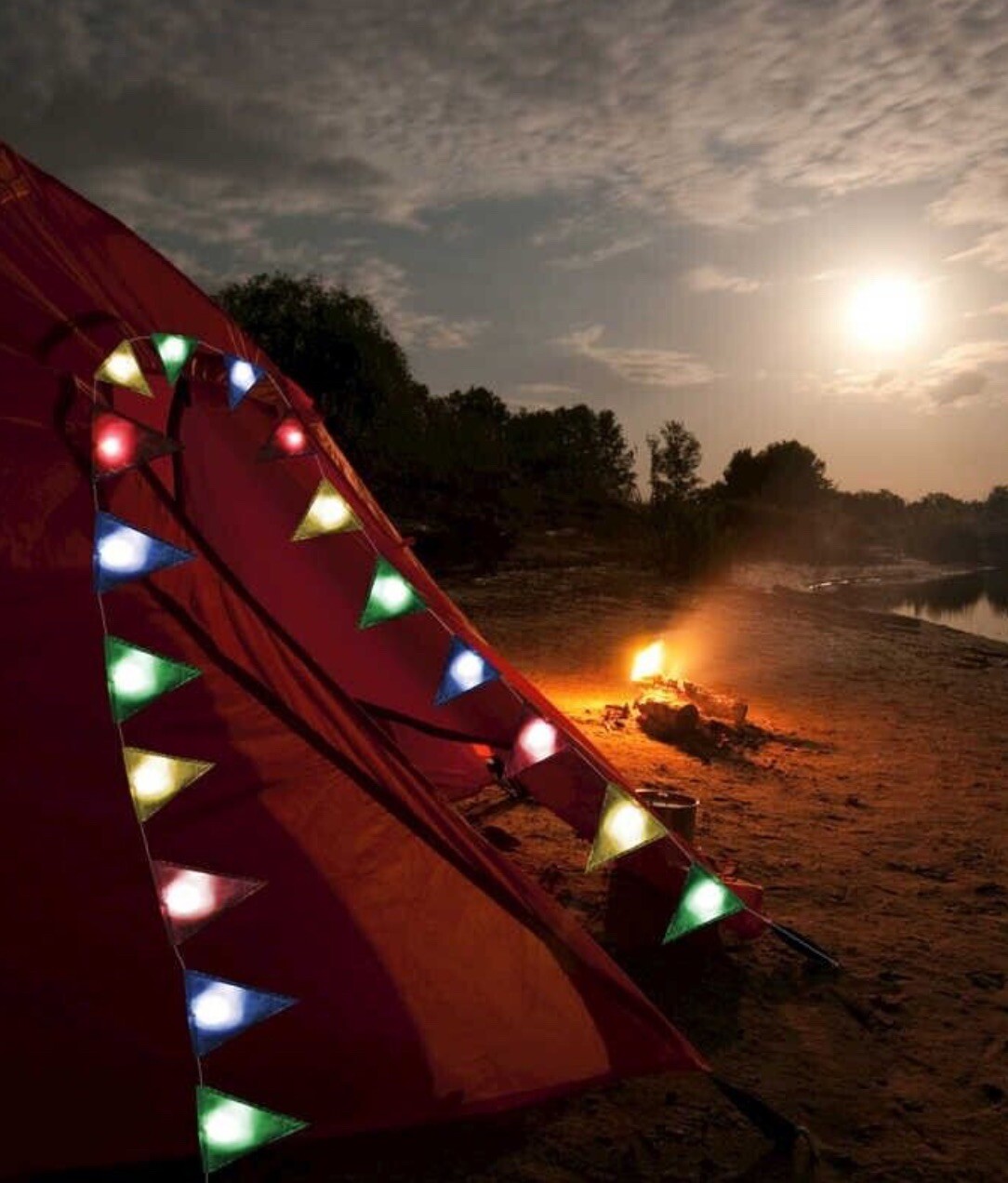 Light Up Bunting Flags LED Celebration Multi Coloured 3m Outdoor Party Flags gallery
