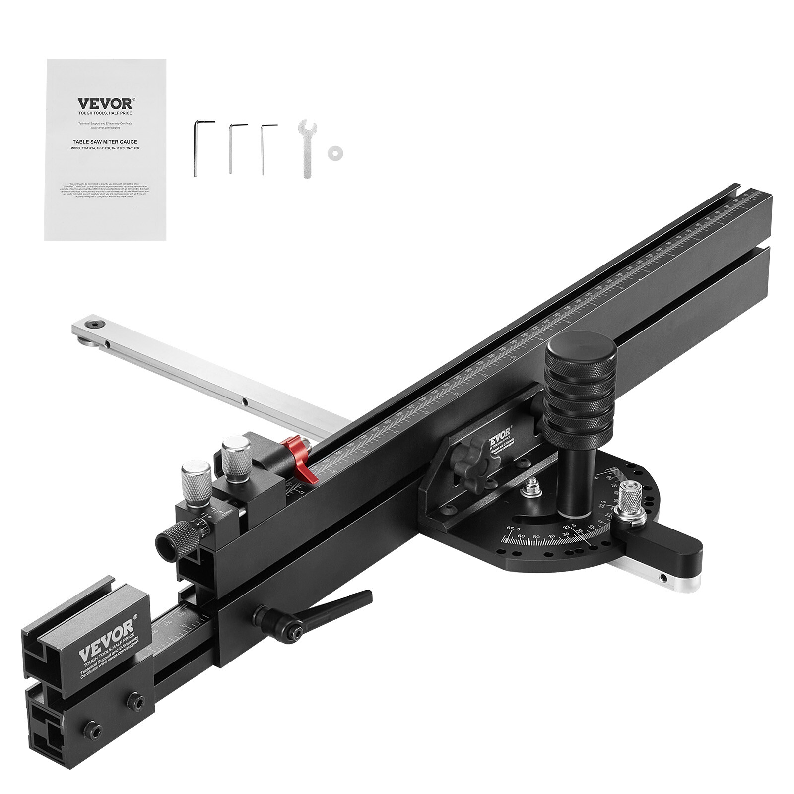 VEVOR Precision Table Saw Miter Gauge Standard Slot 3/4''x3/8'' 19-35 in Grating gallery