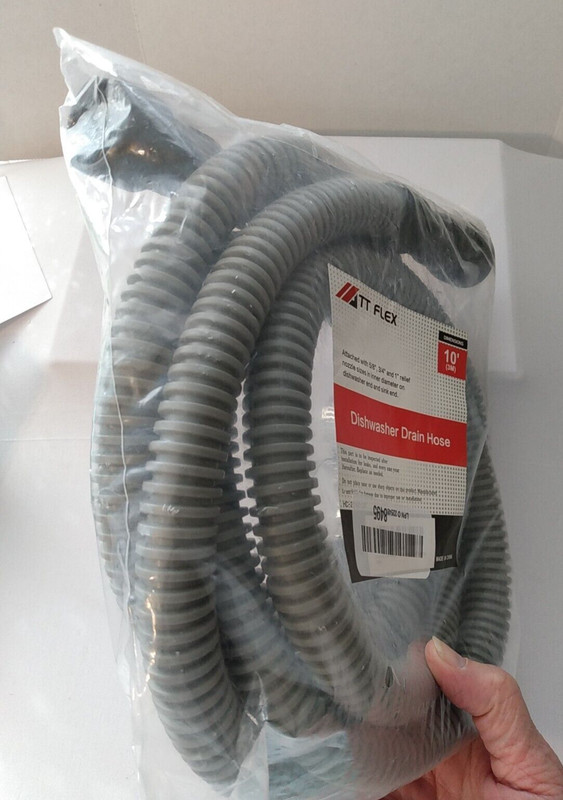 TT FlexDishwasher Drain Hose 10 ft 5/8" 3/4" and 1" relief nozzle sizes Univ. gallery