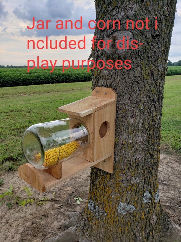 Handmade Cedar Jar Squirrel Feeder Without Jar. gallery