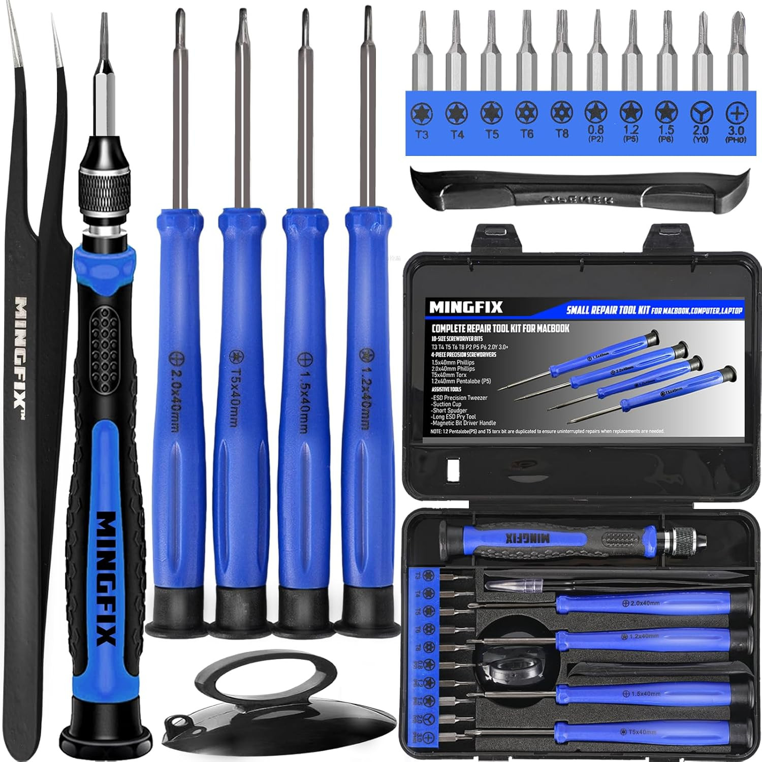 Repair Tool Kit for Apple Macbook,Mingfix Macbook Pro/Air Screwdriver Set with P gallery