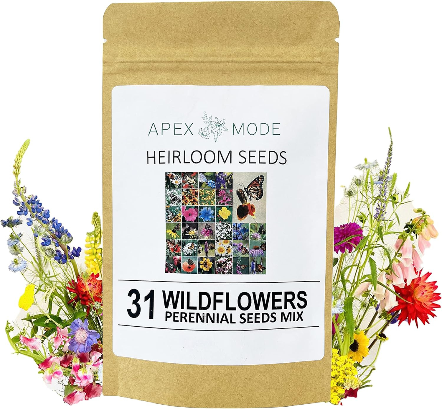 Perennial Wildflower Seeds Package with 31 Different Varieties 100,000+ Seeds, H gallery