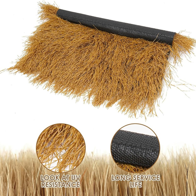 Artificial Thatch Grass Roof Roll 19.7ft x 19.7in Fireproof Waterproof Tiki Bar gallery
