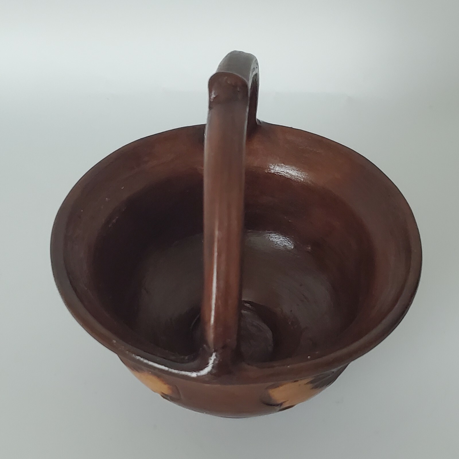 VTG KOROND Pottery Transylvania Decorative MiniBasket Planter HandCarved Signed gallery