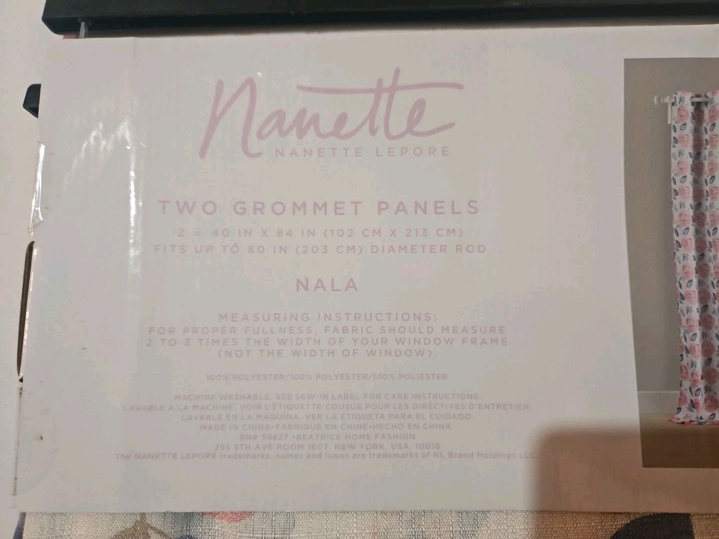 Nanette Lepore Two Grommet Flower Panels 40in X 84in gallery
