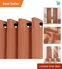 Versatile Light Filtering Terracotta Curtains 84-Inch – 2 Panels for All Rooms