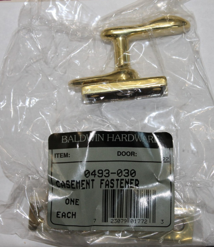 Baldwin Estate 0493-030 Solid Brass Casement Fastener in Polished Brass NEW gallery