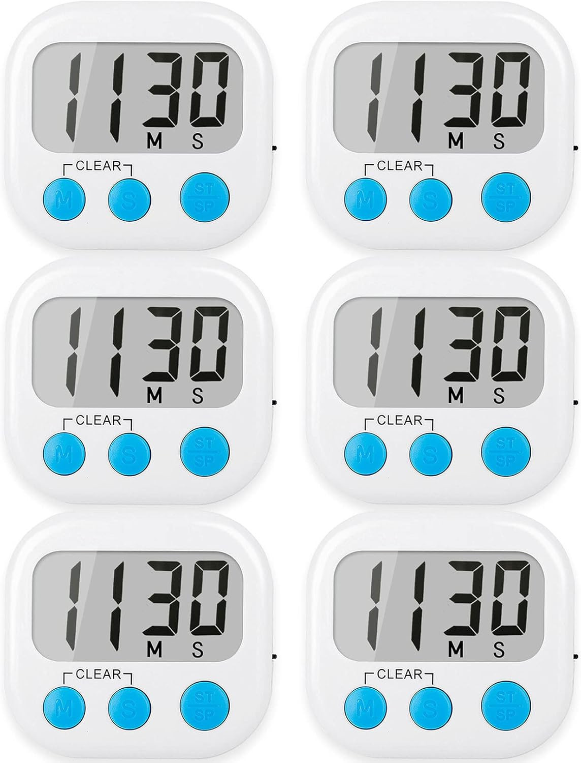 6 Pack Digital Kitchen Timers for Cooking Magnetic Timer for Cooking Loud Alarm gallery