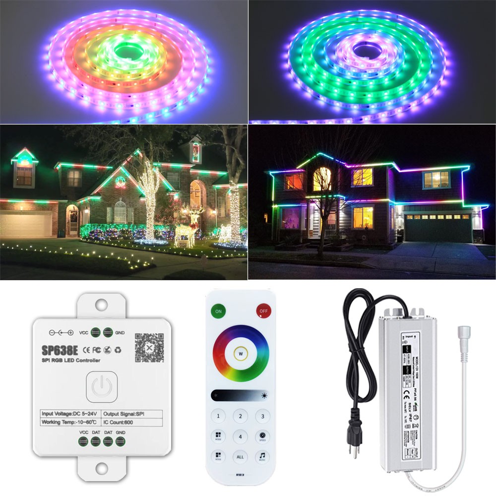 20FT 50FT 80FT 120FT 200FT Chasing Effect Pixels Addressable LED Strip Light 12V gallery