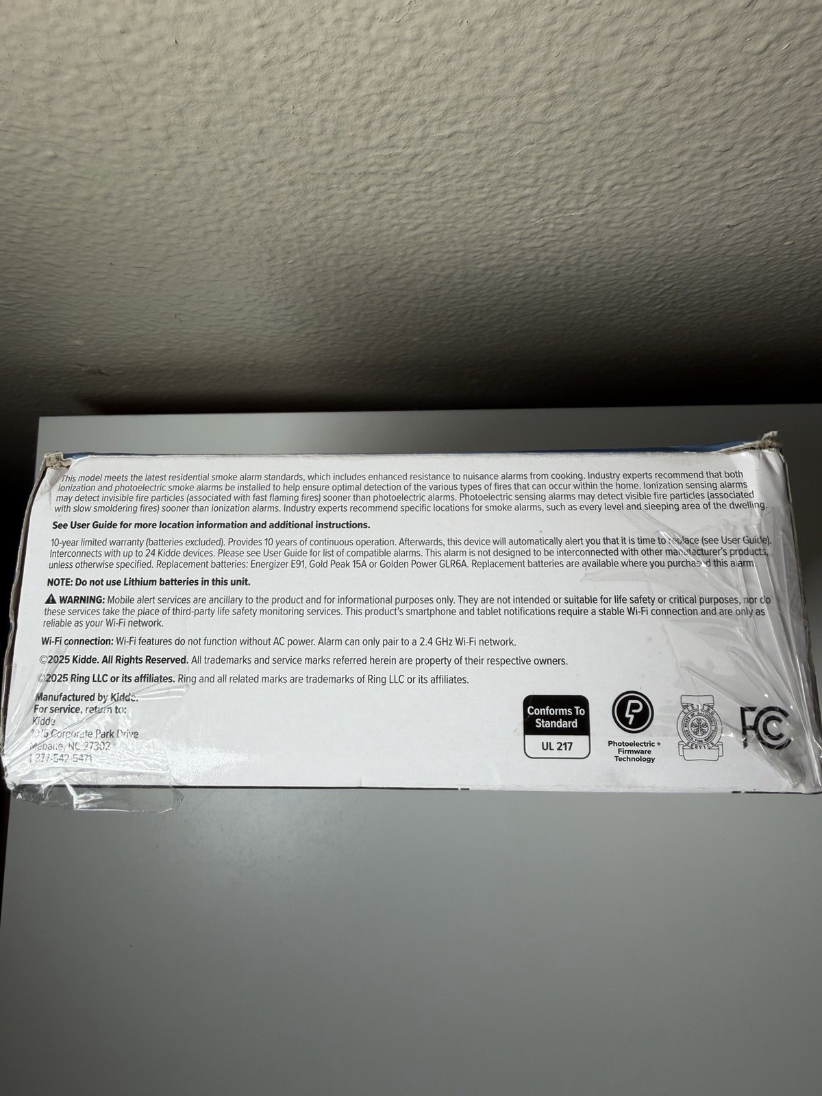 Kidde Wired Smart Smoke Alarm with Ring Alerts Model RGSAR-RW gallery