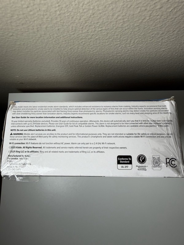 Kidde Wired Smart Smoke Alarm with Ring Alerts Model RGSAR-RW gallery