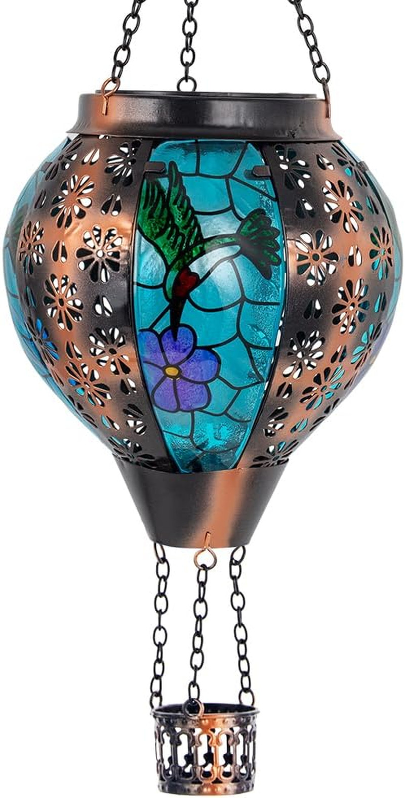 Hummingbird Solar Hot Air Balloon Lantern with Flame,Light Solar Hanging Outdoor gallery