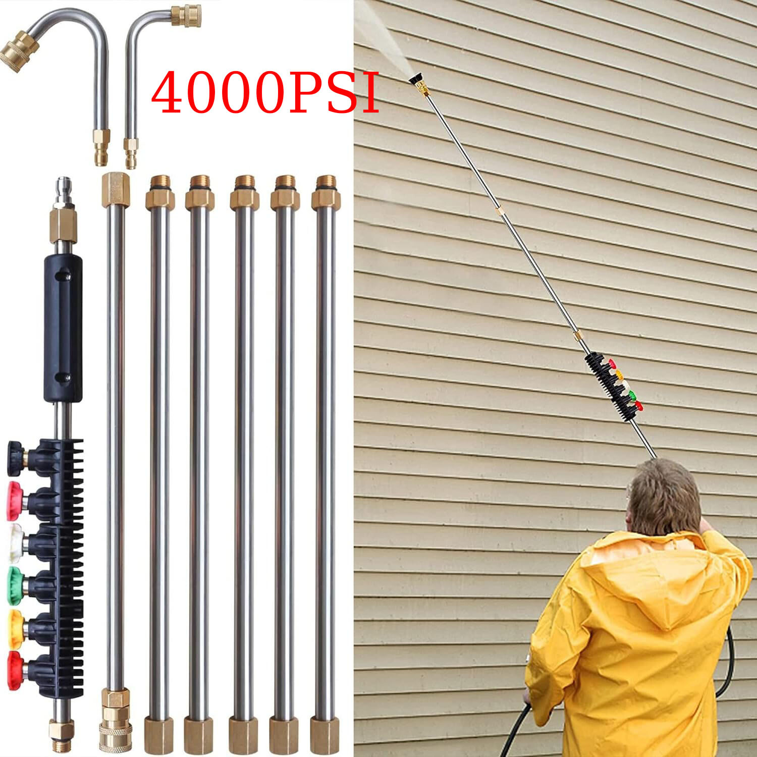 120 inch Pressure Washer Extension Wand, Replaceable Upgraded Power Washer Lance gallery