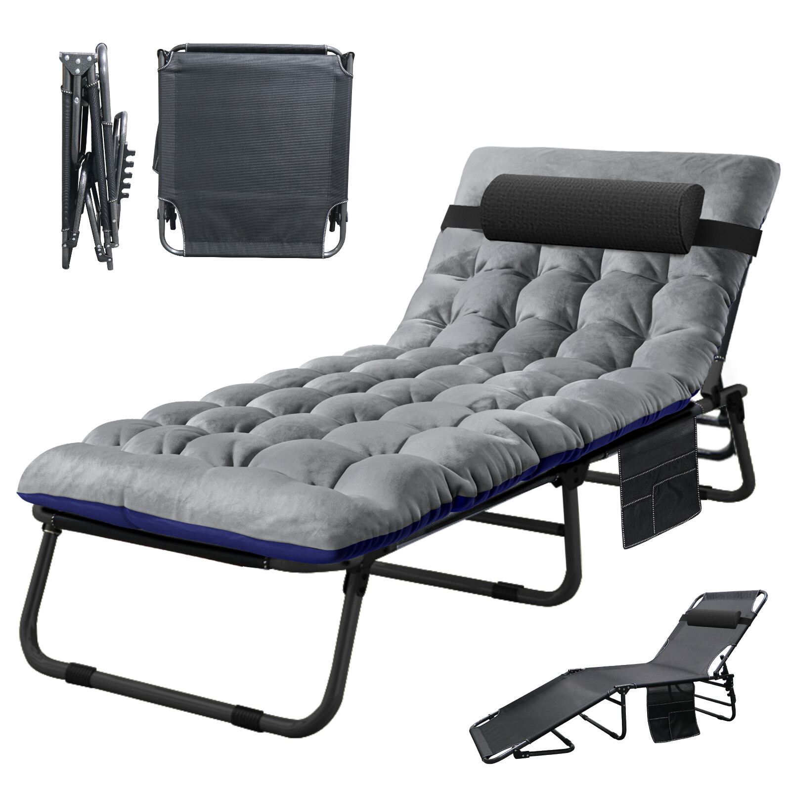 Begonia.K 4-Position Adjustable Bed Reclining Patio Lounge Chair Folding Chaise gallery