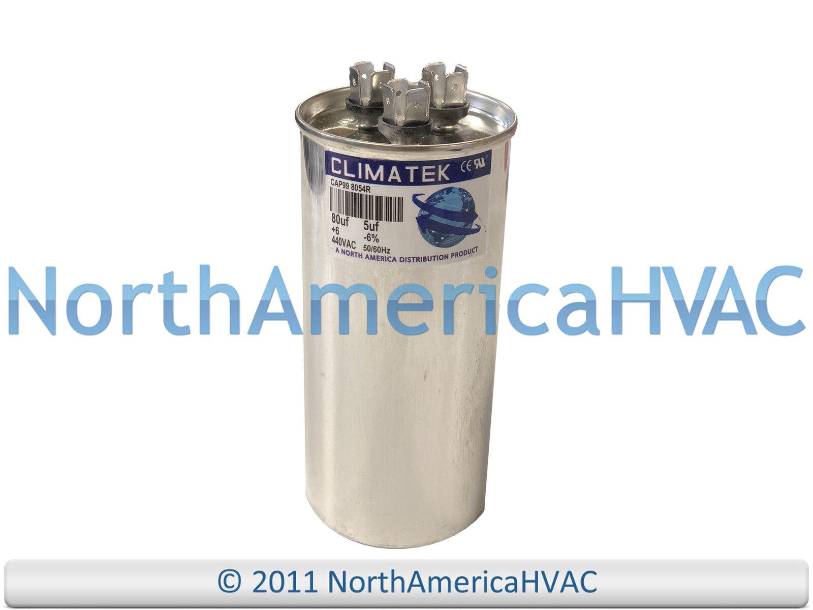 Climatek Motor Run Capacitor 80+5 uF MFD 440 Volt Round Fits GE 27L651 gallery