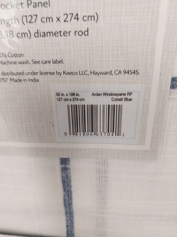 Fieldcrest Arden Sheer Rod Pocket Panel Curtain 100% Cotton 50in x 108in gallery