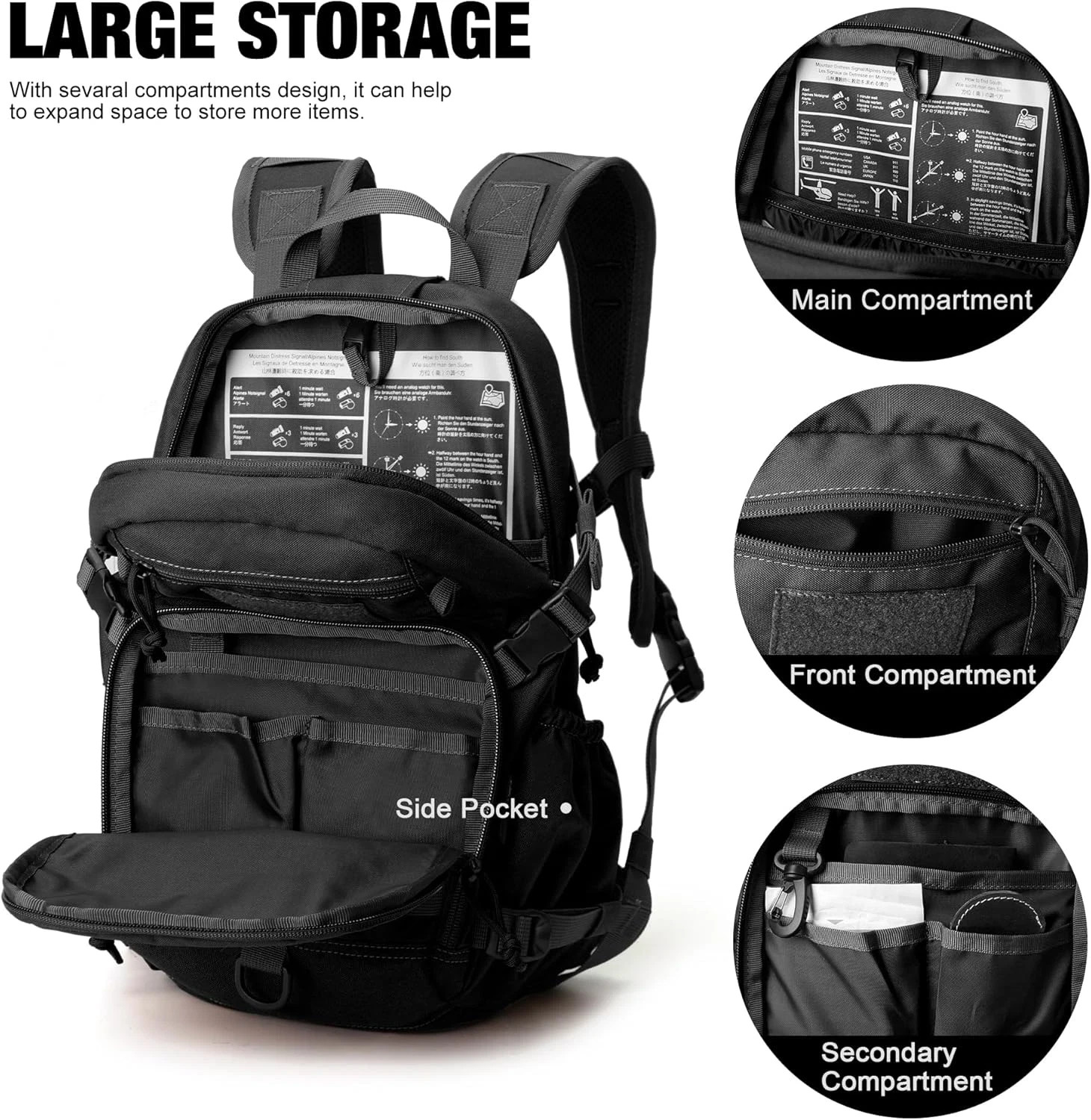 Small Tactical Backpack,Molle Hiking Backpack for Backpacking,Cycling and Biking 4