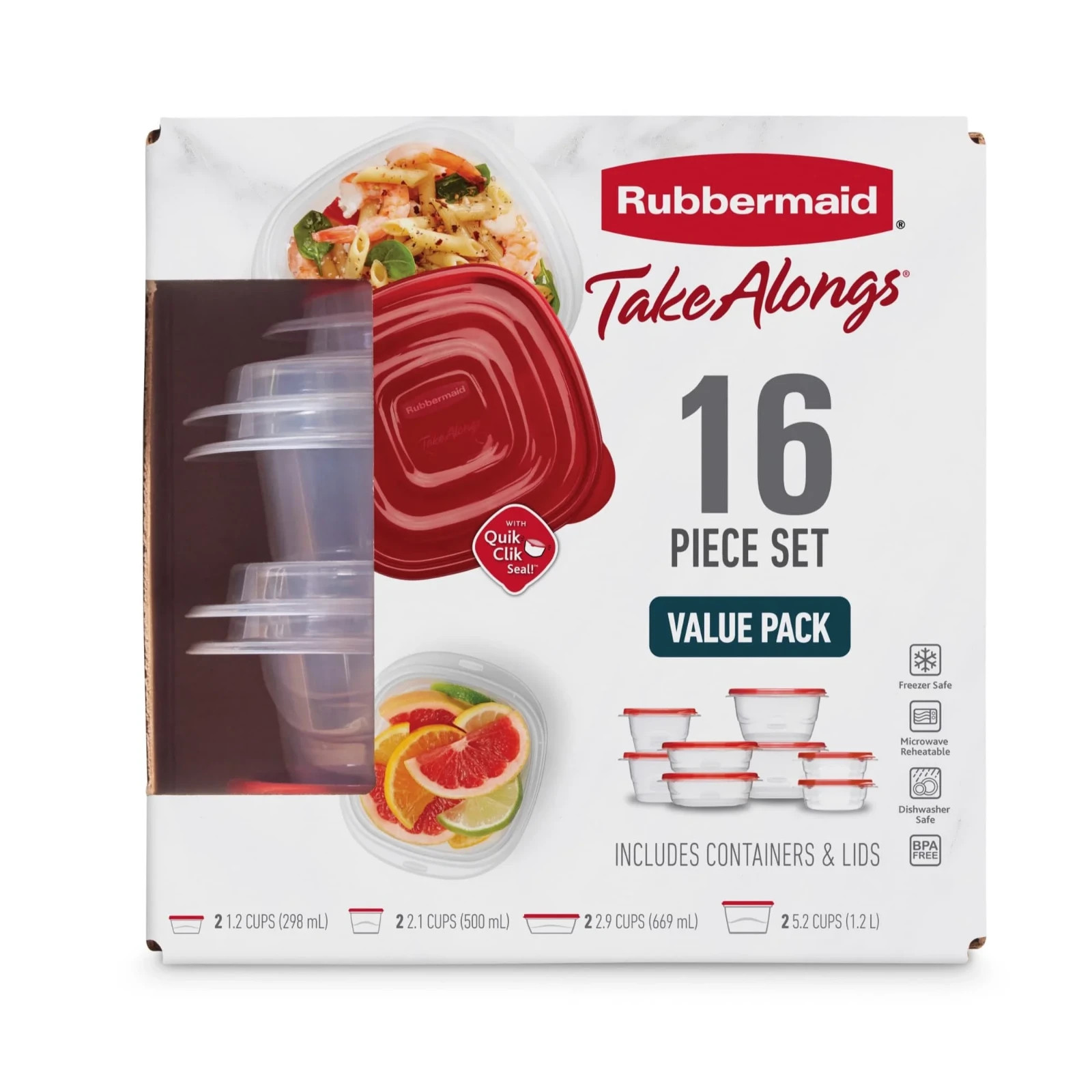 Rubbermaid TakeAlongs Food Storage Containers, 16 Piece Set gallery