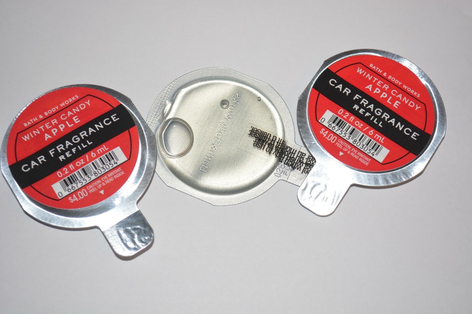 3 BATH & BODY WORKS WINTER CANDY APPLE CAR FRAGRANCE REFILL SCENTPORTABLE FRESHR gallery