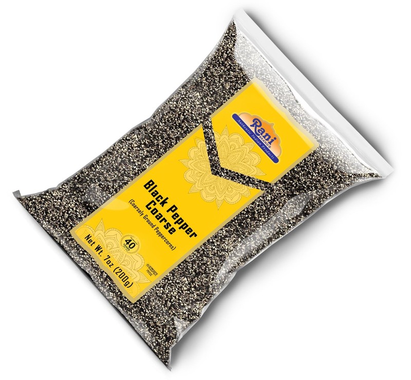 Rani Black Pepper Coarse Ground 28 Mesh (Table Grind), Premium Indian 7oz (200g) gallery
